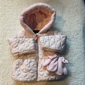 Rothschild 24 month heart quilted jacket w/attached gloves